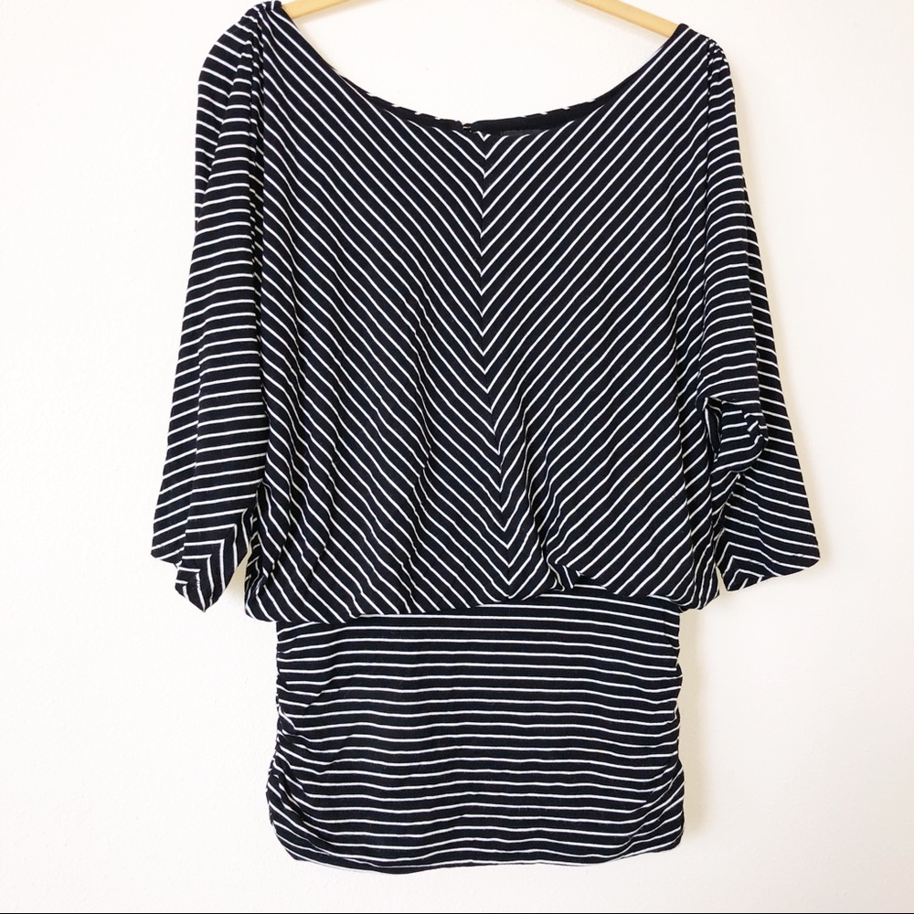 White House Black Market Black and White  Top